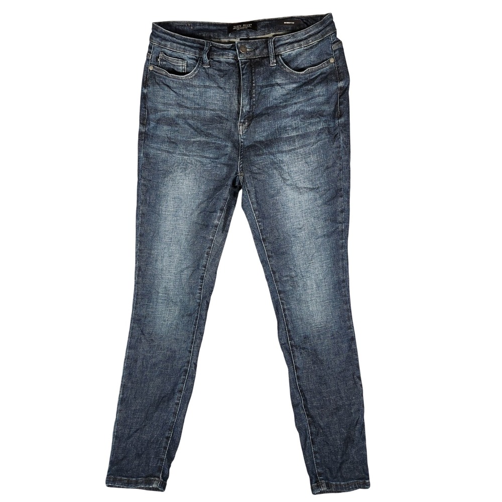 Judy Blue Skinny Fit Jeans Womens 13/31 Blue Excellent Dark Wash Stretch JB88326